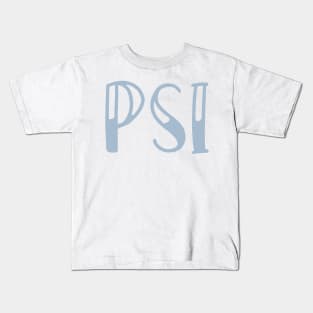 Light Blue Psi Letter Kids T-Shirt